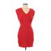 Forever 21 Casual Dress - Party V Neck Sleeveless: Red Print Dresses - Women's Size Small