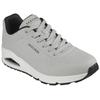 Sneaker SKECHERS "Uno - Stand on Air", Herren, Gr. 44, grau (hellgrau, schwarz), Lederimitat, sportlich, Schuhe, Freizeitschuh, Halbschuh, Schnürschuh mit Air-Cooled Memory Foam