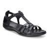 Riemchensandale ECCO "FLASH", Damen, Gr. 38, schwarz, Leder, sportlich, Schuhe, Sommerschuh, Sandalette, Klettschuh, im Metallic-Look