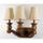 Meyda Lighting Kendall 3-Light Vanity Light Fabric in Brown/White | 16.5 H x 24 W x 12 D in | Wayfair 71475