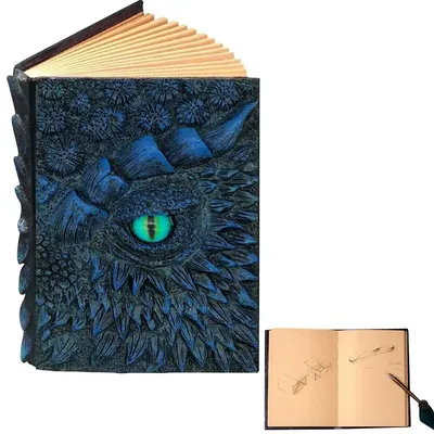 Cahier A5 vintage rétro 3D thème du dragon instituts papier vierge agenda livre bloc-notes de