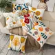 Juste de coussin avec broderie florale sauvage taie d'oreiller toile douce pissenlit tournesol