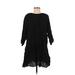 H&M Casual Dress - Mini Crew Neck 3/4 sleeves: Black Print Dresses - Women's Size Medium