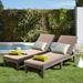 Erommy Chaise Lounges, All-Weather Patio Loungers with 5-Position Adjustable Backrest & Wood Texture Design, Reclining Chair