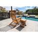Nordic Style Teak Oiled Sun Lounger and Chair with Foldable Foot Rest