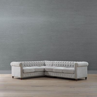 Logan Chesterfield 2-pc. Right Arm Facing Sofa Sectional - Zinc Crypton Devotion Performance - Frontgate