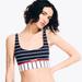 Nautica Women's Striped Swim Top Stellar Blue Heather, L