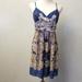 Anthropologie Dresses | Anthropology (Staring At Stars) Floral Dress Size 4 (Y16) | Color: Blue/Tan | Size: 4