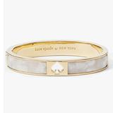 Kate Spade Jewelry | Kate Spade New York 'Hole Punch Spade Hinge Bangle' Pearl Bracelet | Color: Gold/White | Size: Os