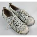 Coach Shoes | Coach Signature Barrett White Silver Star Athletic Sneakers Shoes Size 9b | Color: Silver/White | Size: 9