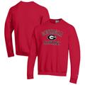 Men's Champion Red Georgia Bulldogs Alumni Logo Arch Pullover Sweatshirt