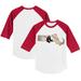 Youth Tiny Turnip White/Red Boston Red Sox State Outline 3/4-Sleeve Raglan T-Shirt