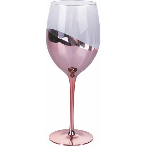 „Weinglas VILLA D’ESTE „“Chic roségold““ Trinkgefäße Gr. Ø 7,5 cm x 24,5 cm, 520 ml, 6 tlg., rosegold (roségoldfarben) Weingläser und Dekanter Gläser-Set, 6-teilig, Inhalt 520 ml“