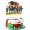 Décorations de gâteau d'anniversaire de pompier Sam décoration de gâteau de pompier Cupcake