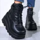 Bottes gothiques noires pour femmes chaussures de rinçage sur talons baskets à plateforme