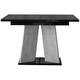 Mobilier1 - Table Goodyear 107, Noir brillant + Béton, 75x90x120cm, Allongement, Stratifié - Noir