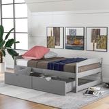 Twin Size Platform with 2 Drawers, Wood Storage Daybed Bed for Kids Teens and Adults, Easy Assembly, No Box Spring Needed