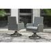 Signature Design by Ashley Elite Park Gray Outdoor Swivel Chair Set with Cushions (Set of 2) - 28"W x 24"D x 37"H