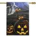 Northlight Pumpkins and Ghost Spooky Halloween Outdoor House Flag 28 x 40