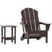 Paradise 2-Piece Set Classic Folding Adirondack Chair with Outdoor Side Table