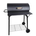 SHCKE BBQ Grill Portable Charcoal BBQ Grill with Wheels Carbon Steel Outdoor Barbecue Backyard Meat Cooker Smoker Picnic Outdoor