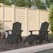 Festnight Patio Adirondack Chairs 2 pcs with Footstools HDPE Anthracite