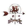 Dragon Cottage Weathervane Polished Copper with Roof Mount Pure Copper Roof Decoration for Wedding Birthday Party