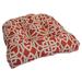 Blazing Needles 19 in. U-Shaped Premium Outdoor Tufted Dining Chair Cushion Dolan Flame