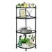 UBesGoo 4 Tier Corner Storage Rack 14.4 W x 14.4 D x 5.9 H Metal Shelving Unit Bookcase Plant Stand for Living Room Home Office Kitchen Black