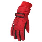 Baocc Accessories Winter Outdoor Boys Girls Snow Skating Snowboarding Windproof Warm Gloves for 6 to 12 Years Old Kids Gloves Mittens Red