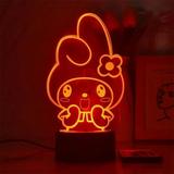 Anime Sanrio Hello Kitty Night Light Glowing Children Toy Sanrio Kuromi Cute Bedside Lamp Birthday Gifts for Valentineâ€˜s Day