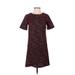 Ann Taylor LOFT Casual Dress - Shift: Burgundy Marled Dresses - Women's Size X-Small