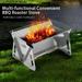 Frogued Barbecue Stove Hollow Card Type Heat Resistant Detachable Cooking Stainless Steel Outdoor Collapsible Burning Stove BBQ Supplies (Stainless Steel)