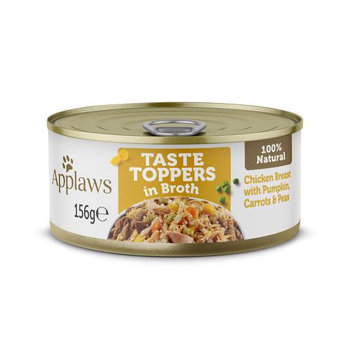 24x 156g Applaws Taste Toppers in Brühe Huhn mit Gemüse Hundefutter nass