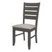 Red Barrel Studio® Dexter Ladder Back Side Chair in Dark Gray Wood/Upholstered/Fabric in Brown/Gray | 40.25 H x 19.25 W x 22.25 D in | Wayfair