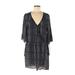 Honey Belle Casual Dress - Party Plunge 3/4 sleeves: Black Dresses - Women's Size Medium