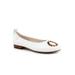 Wide Width Women's Gia Ornament Flat by Trotters in White (Size 9 W)