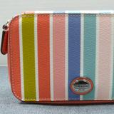 Coach Accessories | Coach Jewelry Box Stripe Travel Zip W/Defect Nwt | Color: Blue/Orange | Size: Os