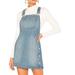 Free People Dresses | Free People Denim Overall Dress W/ Side Button | Color: Blue | Size: 4