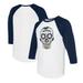 Unisex Tiny Turnip White/Navy Milwaukee Brewers Sugar Skull 3/4-Sleeve Raglan T-Shirt