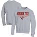 Men's Champion Gray Virginia Tech Hokies Athletics Logo Stack Pullover Sweatshirt
