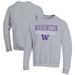 Men's Champion Gray Washington Huskies Athletics Logo Stack Pullover Sweatshirt