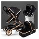 Foldable Carriage Newborn Baby Luxury Stroller Buggy Pram Pushchair,Upgraded Infant Carriage Prams and Strollers for Babys Boys and Girls,Strollers with Aluminum Alloy Frame (Color : Nero)