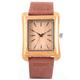 OSOLVE Leather Bracelet Special Watch Men Nature Log Wooden Rectangle Quartz Wristwatches Modern Genuine Leather Strap Wood Casual Bamboo Women Clock