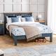The Furniture Market Westbury Blue Painted 6ft Super King Size Bed with Low Foot Board
