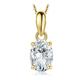 JewelryPalace Oval Cut 1ct Moissanite Solitaire Pendant Necklace for Women, 14k Yellow Gold 925 Sterling Silver Necklaces for Her, Classic Simulated Diamond Jewellery Set VVS D-F, 18 Inches Chain