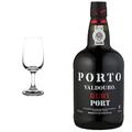 Olympia Bar Collection Port- oder Sherry-Glas aus Kristall, 120 ml, 140 x 55 mm, 6 Stück & Valdouro - Ruby Red Porto - Rot Portwein - Herkunft : Portugal (1 x 0.75 l)