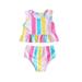 Qtinghua Toddler Baby Girls Swimsuit Swimsuit Two Piece Stripes Tank Tops Shorts Bathing Suit Bikini Set Pink 18-24 Months