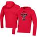 Men's Under Armour Red Texas Tech Raiders School Logo Raglan Long Sleeve Hoodie Performance T-Shirt