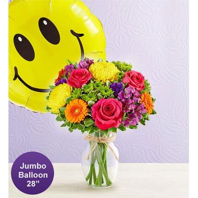 1-800-Flowers Flower Delivery Fields Of Europe Celebration W/ Jumbo Smile Balloon Large